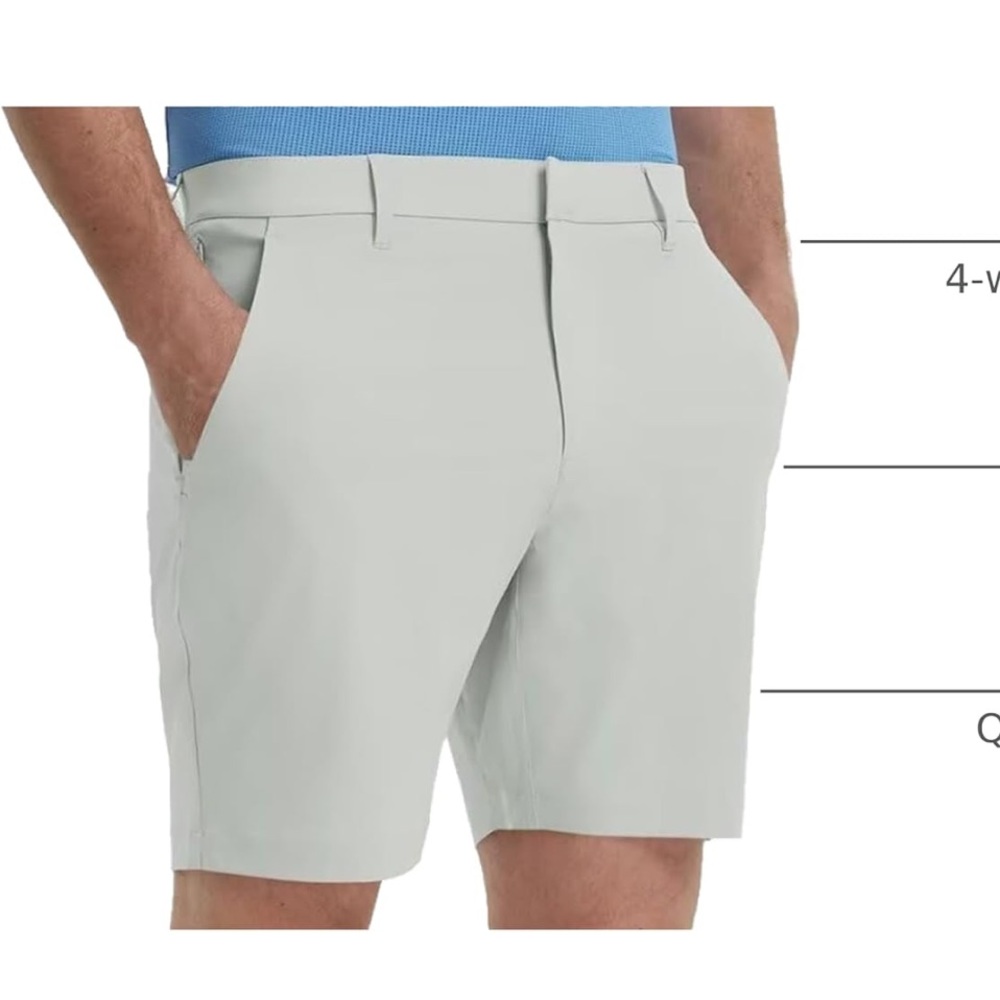 NWT Retail $40 SZ 38 Men's MAELREG Glacier Gray golf shorts.